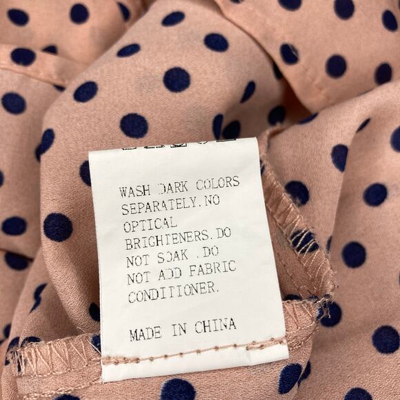 Women's Size Large Polka Dot Blouse with frilled off the shoulder neckline - Picture 4 of 8